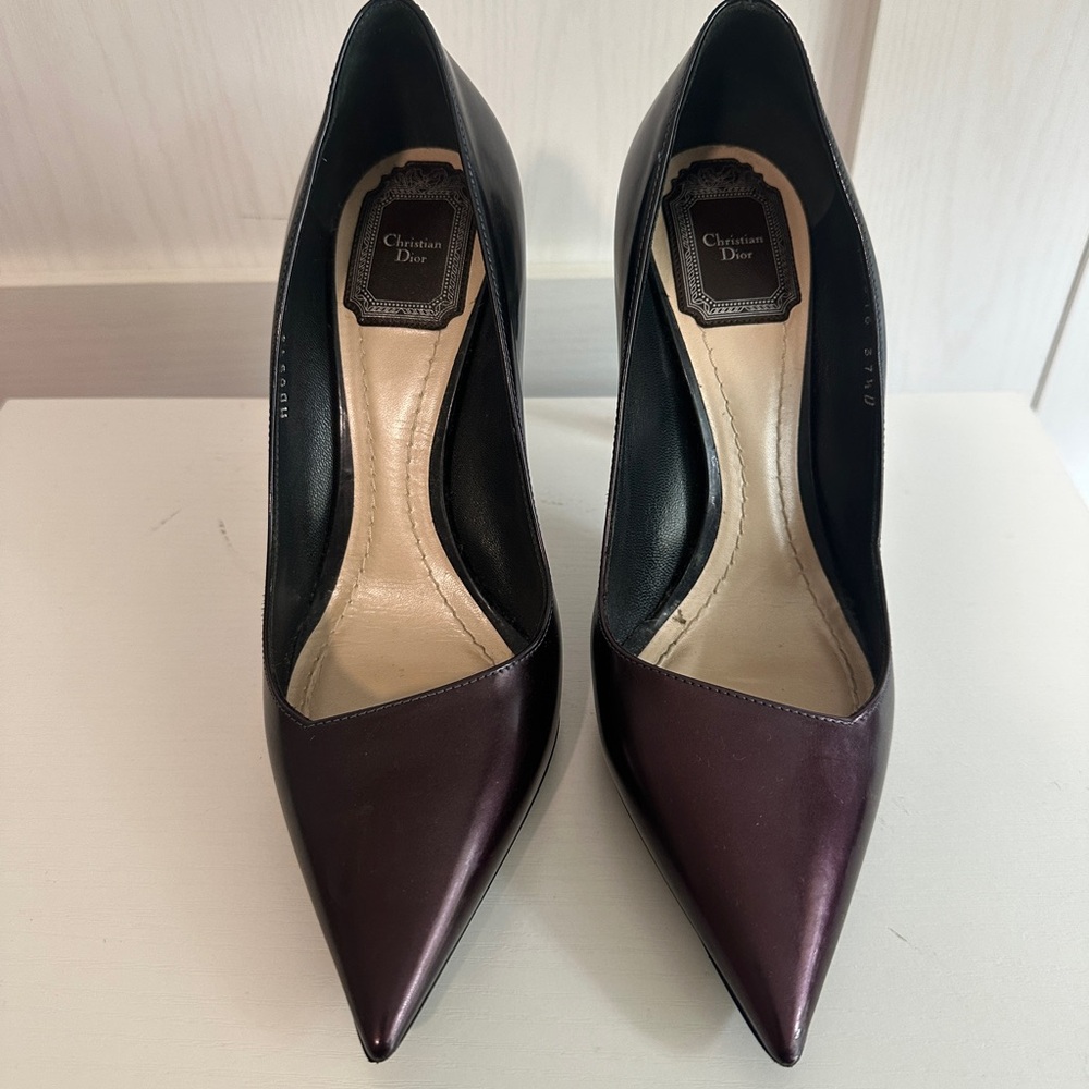 Dior Women's Ombré Black and Deep Purple Heels